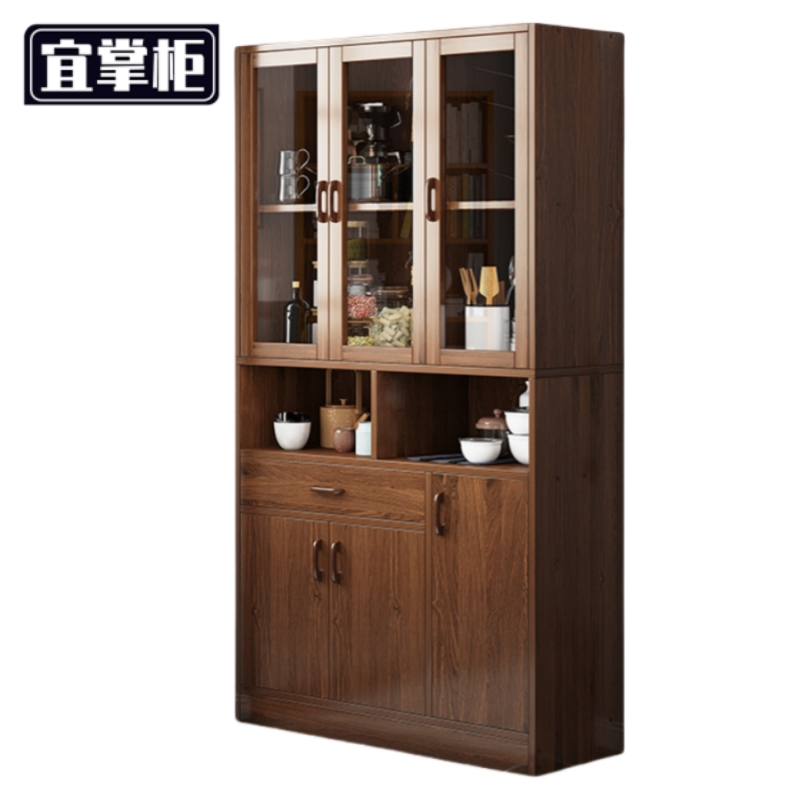 宜掌柜 收纳柜书柜 三门书柜0.8米木质 台