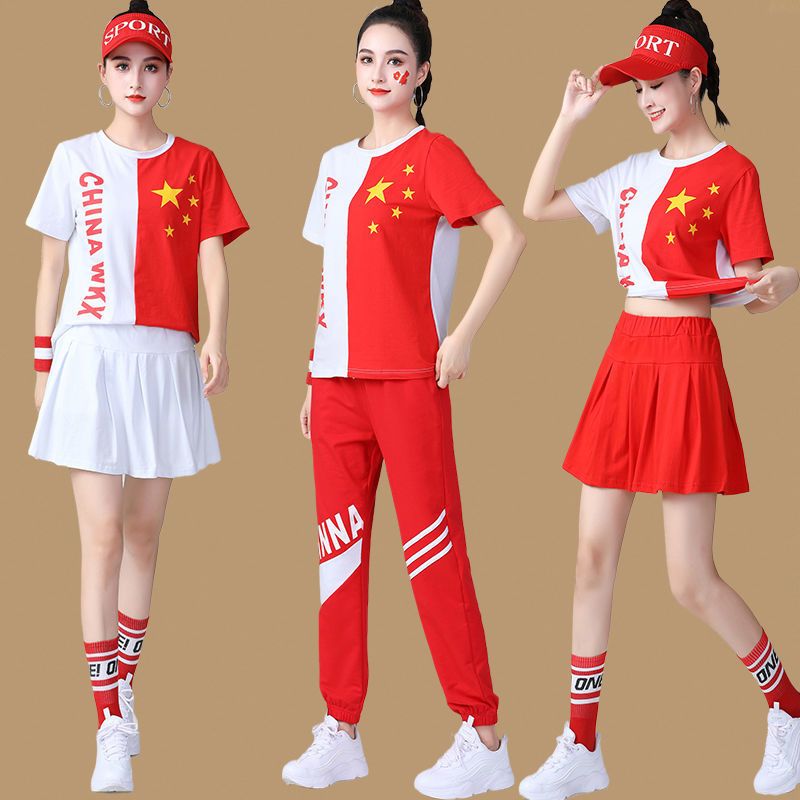 云裳广场舞服装女新款套装夏季运动五星杨丽萍演出舞蹈鬼步舞红歌