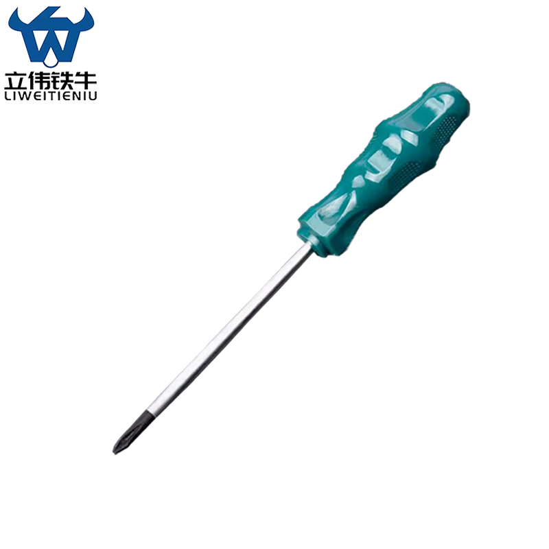 立伟铁牛绿胶炳螺丝刀5*100mm十字型/把高清大图
