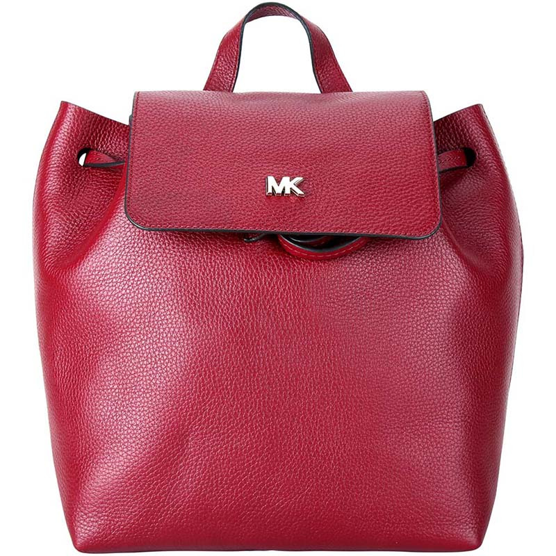 MICHAEL KORS 迈克·科尔斯 MK女包 JUNIE系列酒红色皮质女士双肩背包