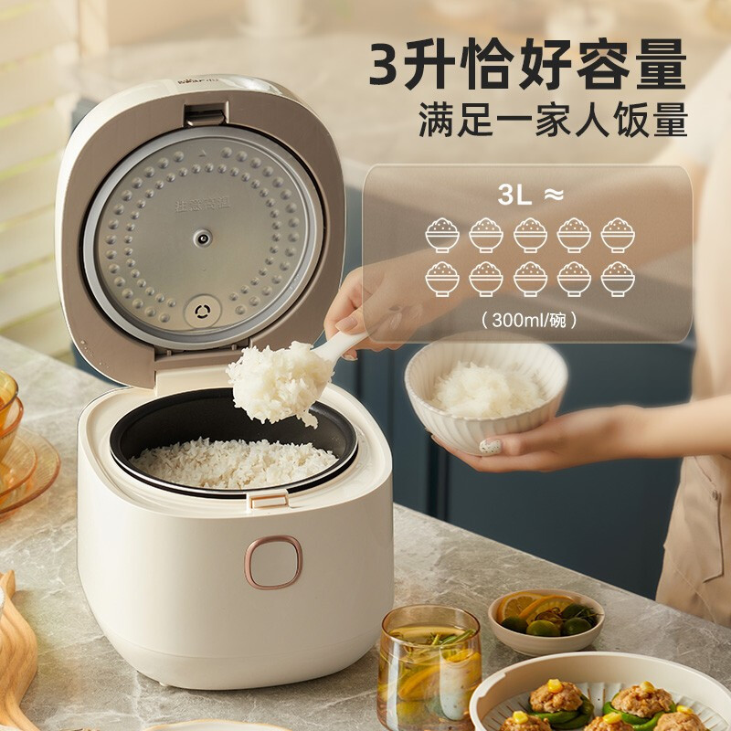 小熊(Bear)电饭煲 迷你家用小容量电饭锅一键快煮饭多功能预约定时配带蒸笼元釜内胆小型3L蒸饭器 DFB-C30D1高清大图