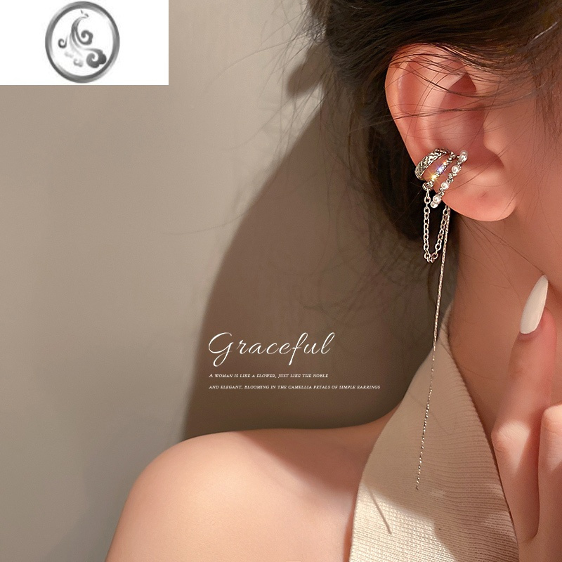 jimi耳挂耳饰无耳洞耳骨夹流星珍珠流苏耳夹女夏酷精灵高级感耳环耳钉