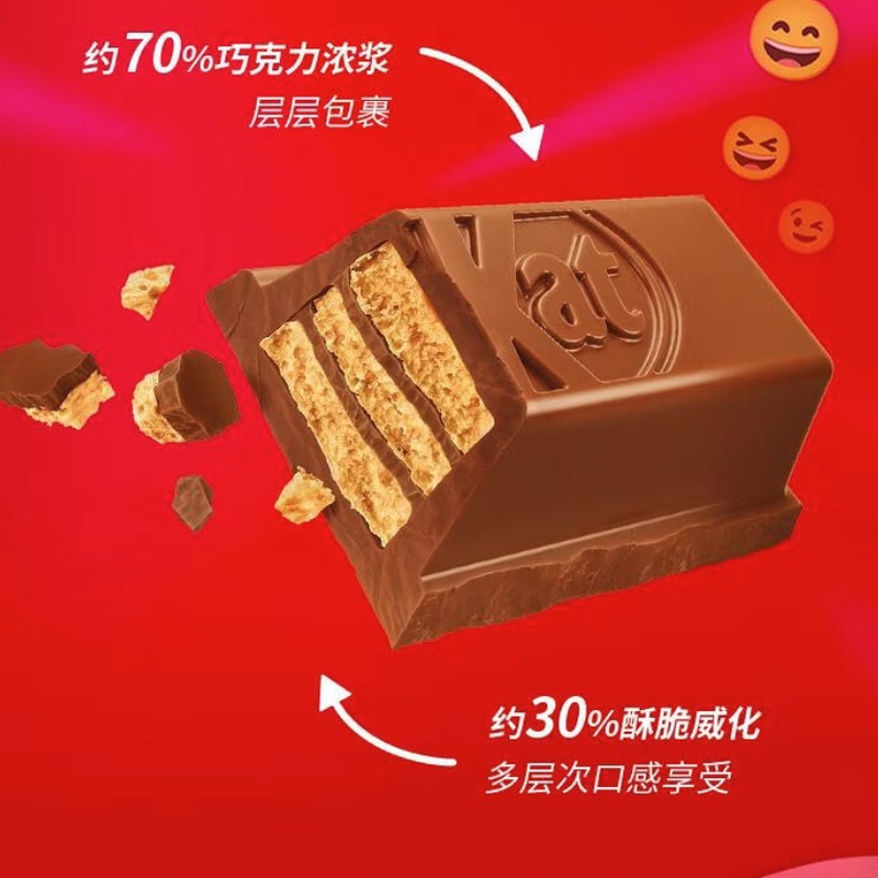 雀巢 奇巧威化牛奶巧克力21枚立袋装252g高清大图