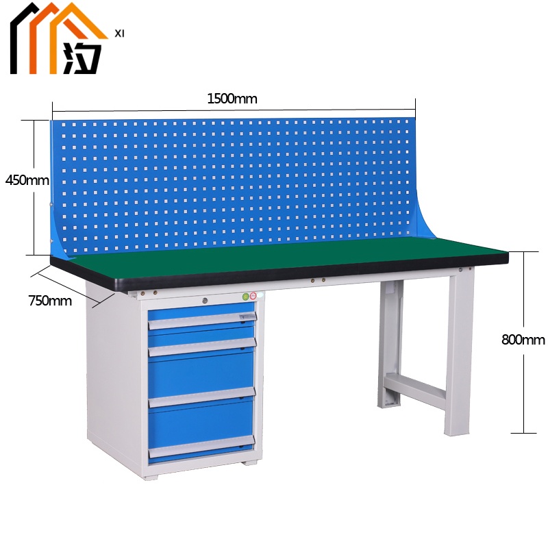 汐防静电钳工工作台 钳工桌150cm张高清大图