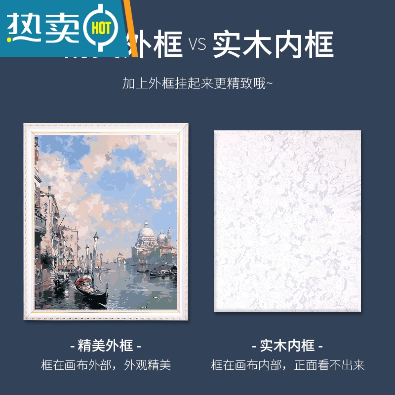 敬平数字油画diy填充填色油彩画手工风景装饰画大小尺寸丙烯画画装饰画高清大图