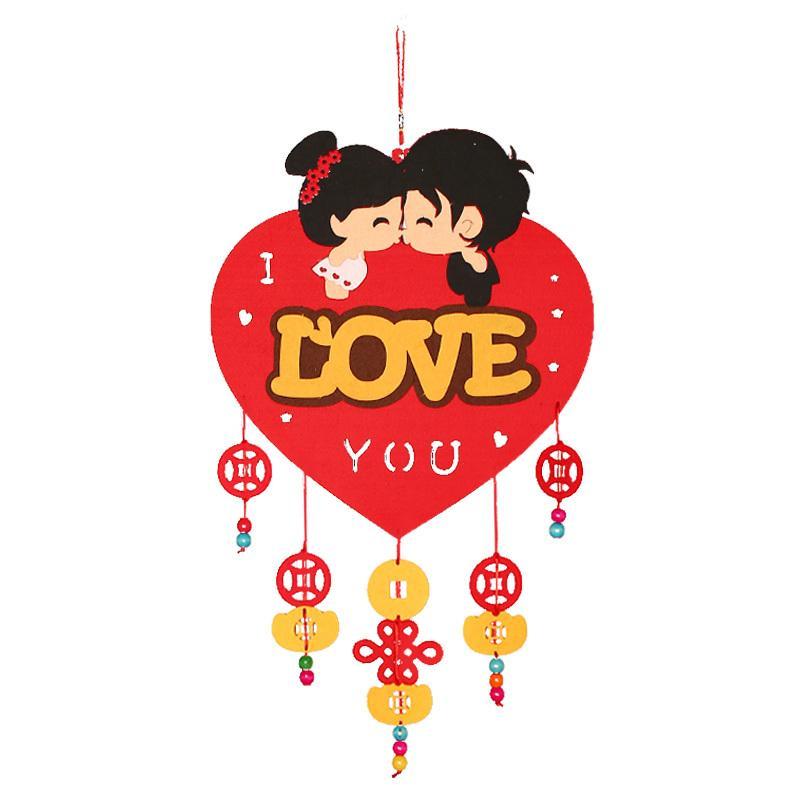 结婚婚庆用品卡通挂件婚房装饰贴创意婚礼浪漫卧室新房布置挂饰