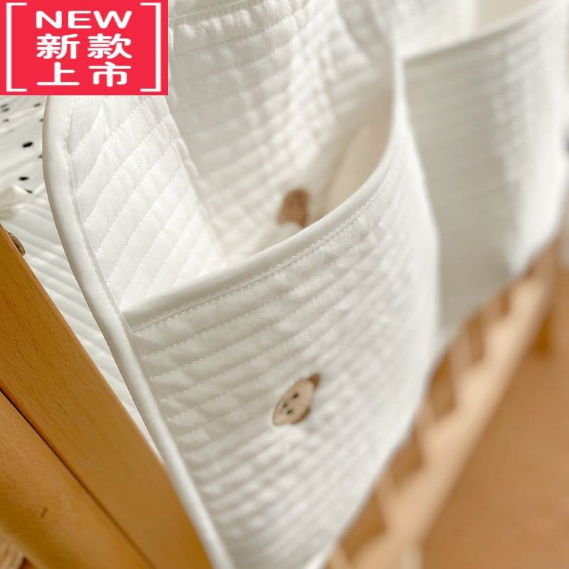 可莉允婴儿床挂袋尿布尿片新生儿衣物玩具ins布艺宝宝床头边储物挂袋包图片