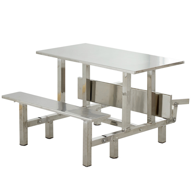 铭思达不锈钢连体餐桌四人位套高清大图