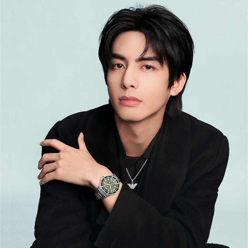 Armani阿玛尼手表男士 2022年新款 绿色波纹表盘时尚镂空钢带机械表 男 AR60061高清大图