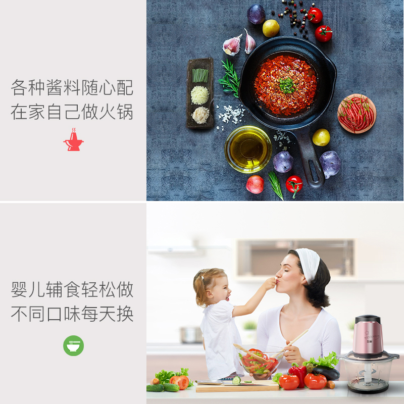 智耐绞肉机碎肉机QSJ-ZN03B1家用电动不锈钢料理机切碎酱料饺子馅大功率2L