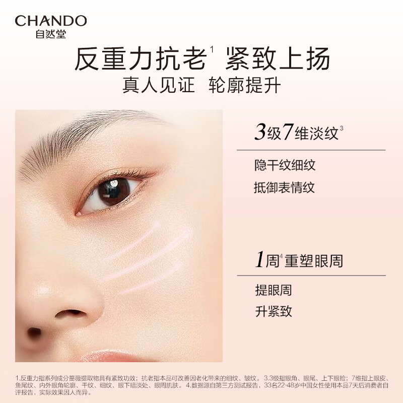 自然堂(CHANDO) 粉钻紧致细嫩玫瑰眼霜 18g高清大图