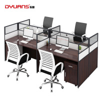 DYUANS 东原办公桌2.4米板式办四人位屏风桌一字型职员电脑桌DY-F2404