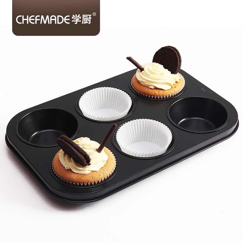 学厨 烘焙纸杯工具 马芬纸杯蛋糕模具 雪媚娘纸托 1号白色7.5cm蛋糕杯100只装 烤蛋糕纸杯 WK9284高清大图