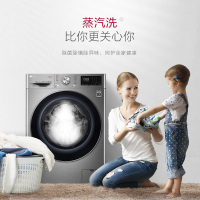 LG洗衣机FY95TX4碳晶银 9.5KG大容量 纤薄机身 蒸汽 人工智能DD变频直驱电机
