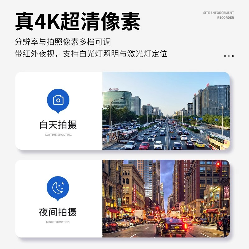 高清夜视记录仪 胸前佩戴随身专业执勤现场工作器仪 4K清增透夜视版 4K高清增适夜视版+128G[续航18小时]高清大图