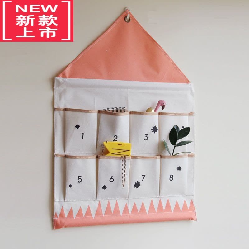 可莉允新北欧ins电表箱遮挡装饰儿童房挂袋 大收纳袋 墙挂式杂物袋多兜图片