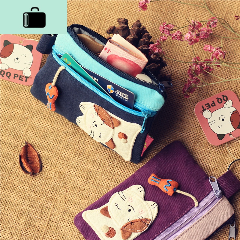 布艺女生卡通可爱小包杂物零钱包韩版迷你硬币收纳袋钥匙包多拉链NEW LAKE高清大图