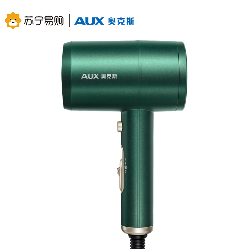 奥克斯(AUX)吹风机AH7600i 家用大功率负离子恒温护发 1800W吹风筒速干低噪音 一键冷热风电吹风机 祖母绿