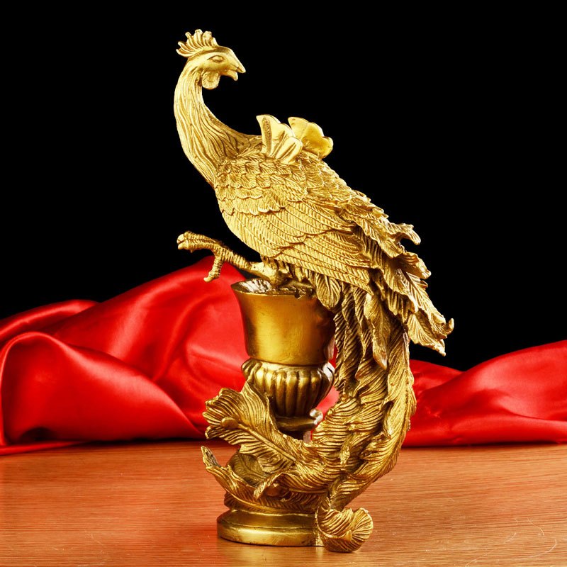 宏图好运铜凤凰摆件结婚礼品家居礼品装饰品