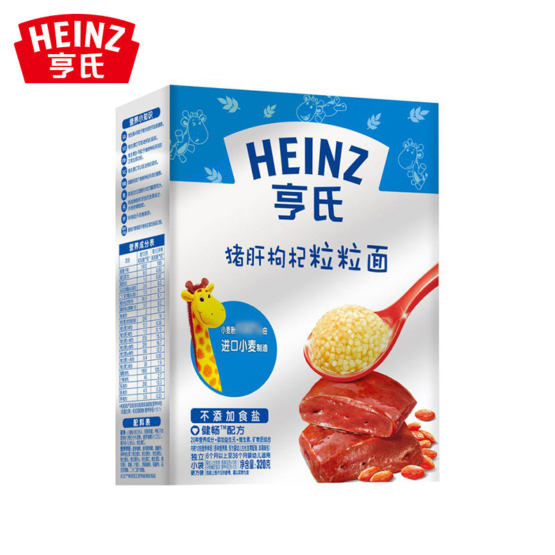 亨氏(Heinz)金装粒粒面-猪肝枸杞320g适用辅食添加初期以上 婴儿面条宝宝辅食面条碎面效期至23年11月