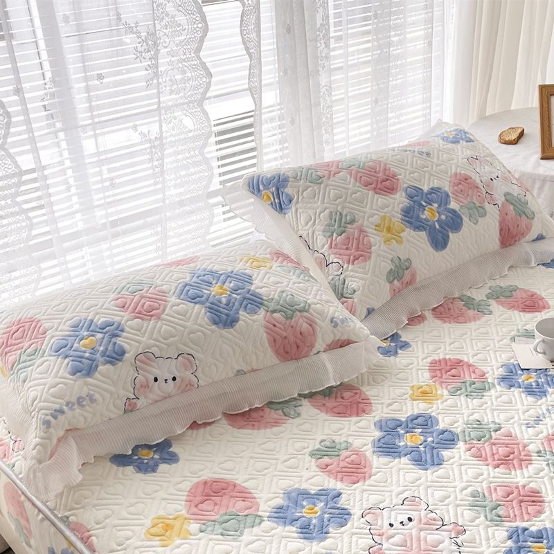 南极人夹棉枕套一对装枕头套48cmx74cm单个枕芯内胆套枕芯套 48cmX74cm 草莓一对装