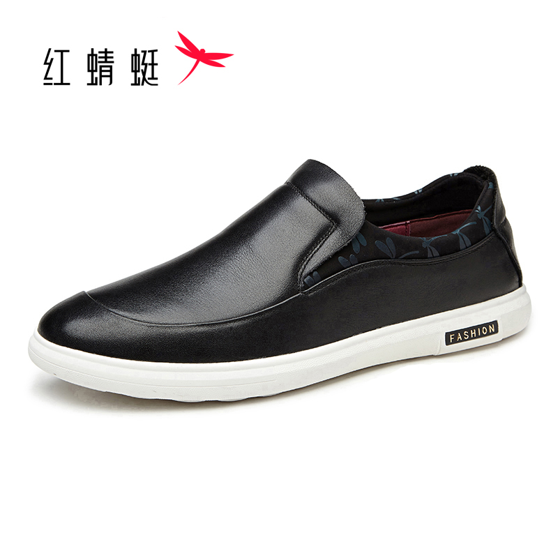 红蜻蜓男士休闲鞋一脚蹬驾车鞋大气男鞋WTA69201/02高清大图