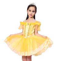 迪士尼DISNEY 女童公主裙 贝儿公主同款 短款连衣裙