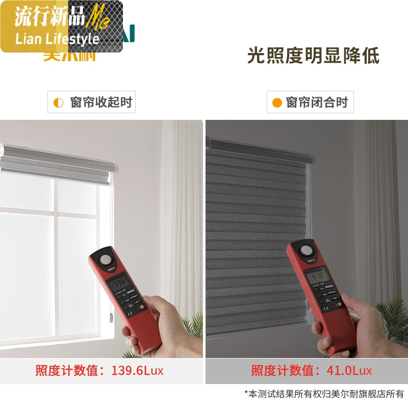 柔纱帘卷帘北欧仿亚麻双层升降遮光卫生间阳台百叶窗帘家用 三维工匠