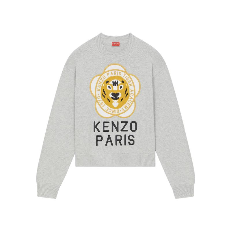 高田贤三(Kenzo)羊毛混纺圆领卫衣女款休闲百搭KENZO虎头刺绣运动高清大图