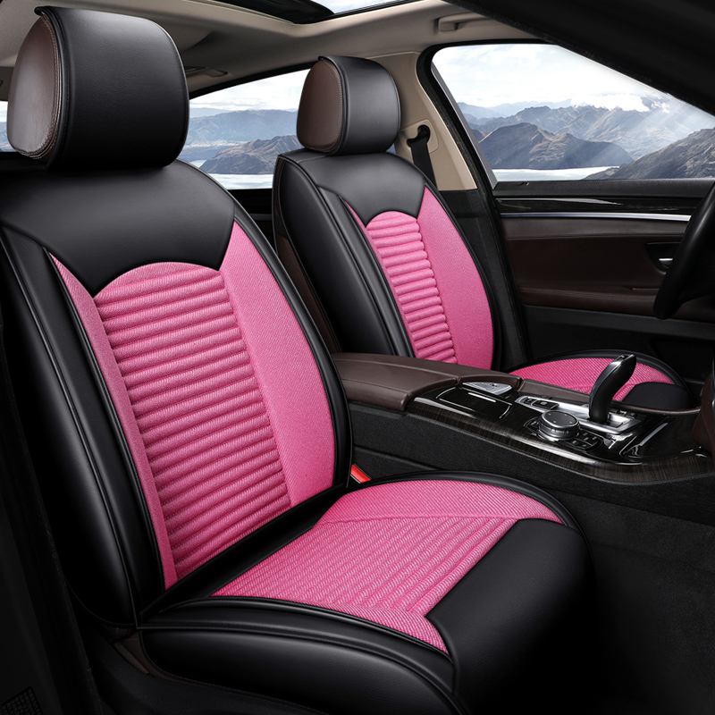 布雷什bolish五座四季通用汽车坐垫汽车座垫夏季坐垫仿亚麻全包汽车