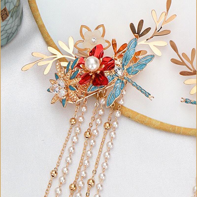 发夹1只儿童汉服头饰步摇流苏步摇发饰发夹小女孩古装配饰女童复古风