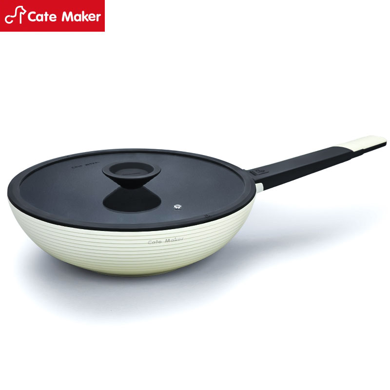 卡特马克(Cate Maker)GYL-BYL30CB白玉兰锅炒锅麦饭石不粘锅家用炒锅电磁炉燃气灶煤气灶适用炒菜专用炒锅高清大图