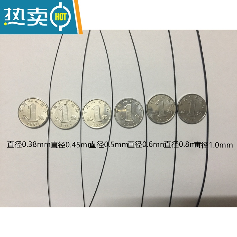 敬平304不锈钢黑色包塑软钢丝绳0.38mm-6mm翻板钩鱼线晾衣绳广告吊绳 1*7直径0.45mm*100米绳子高清大图