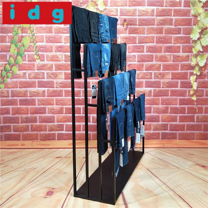 简约现代 裤子展示架 服装店挂架铁艺落地挂裤陈列架 中岛货架 店铺