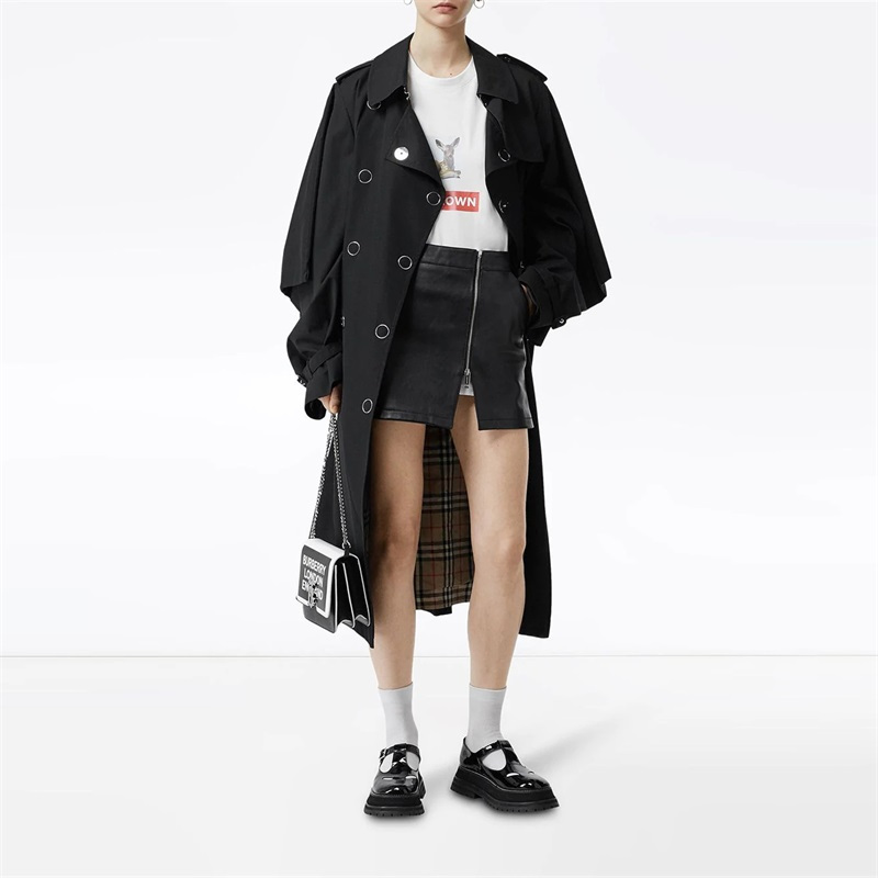 [20春夏新款]BURBERRY/博柏利 女士棉质蒙太奇印花棉质宽松T恤衫女士短袖T恤