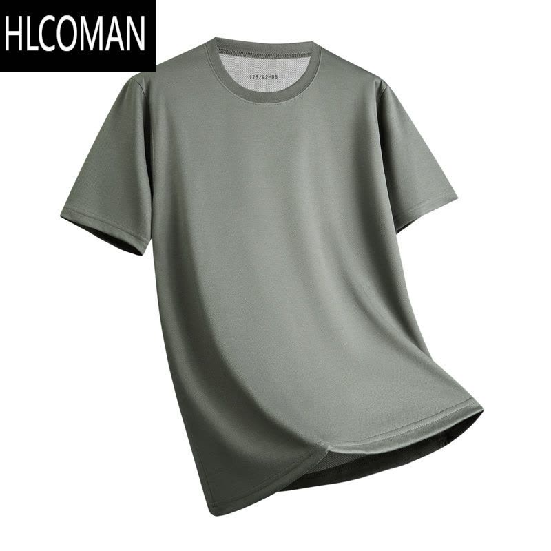 HLCOMAN夏季新款纯色速干T恤短袖体能训练服男女户外运动服休闲透气套装图片