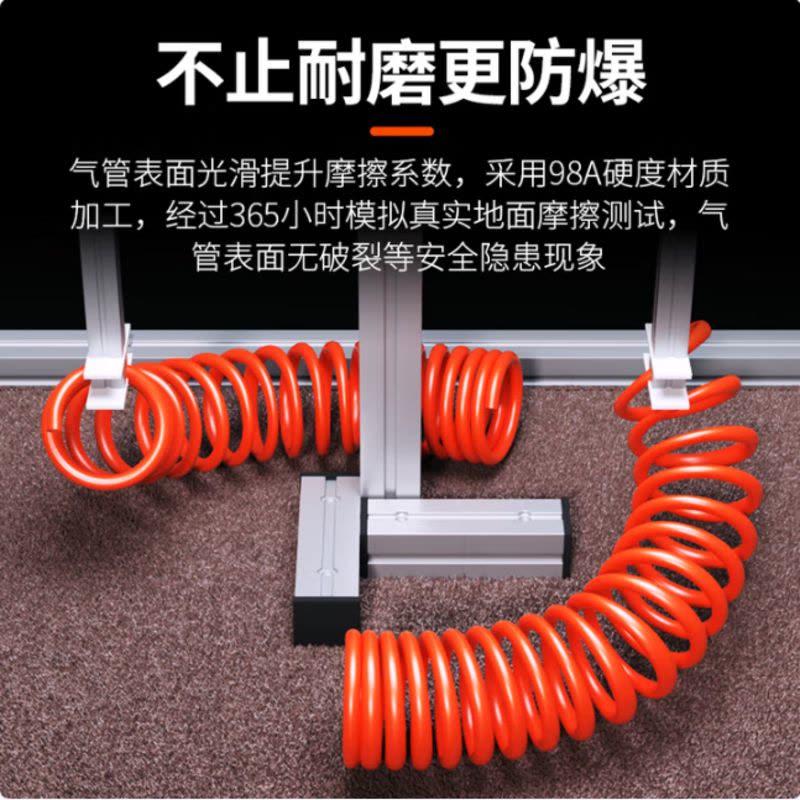 PU弹簧气管软管空压机货车吹尘枪专用伸缩管子气动高压气泵8X5mm新款金属学与金属工艺 红8x5-弹簧管3米-带接头图片