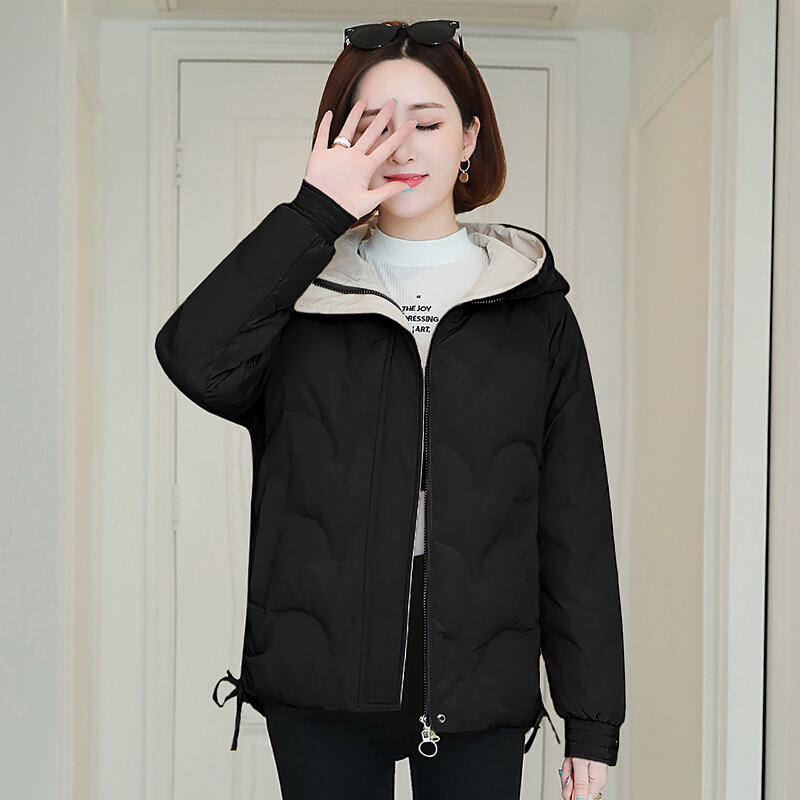 迪鲁奥（DILUAO)40岁50岁妈妈婆婆穿的羽绒服小个子女短款冬装2021年新款百搭韩版 XL 黑色