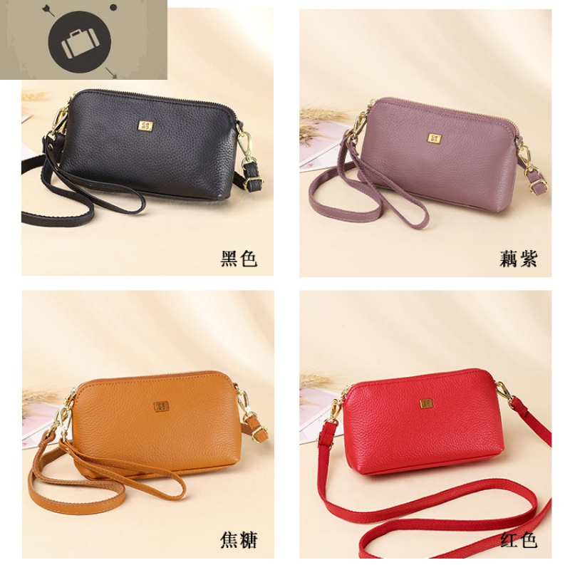 手机包女真皮斜挎包女包2019新款时尚百搭软皮牛皮手拿单肩小包包艾狄