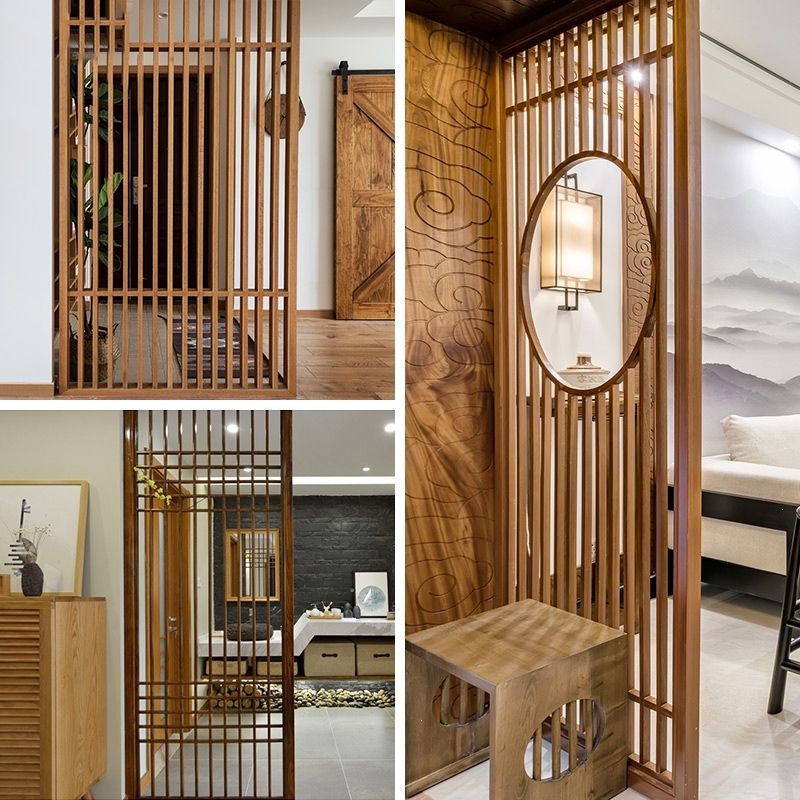 木雕花格玄关隔断