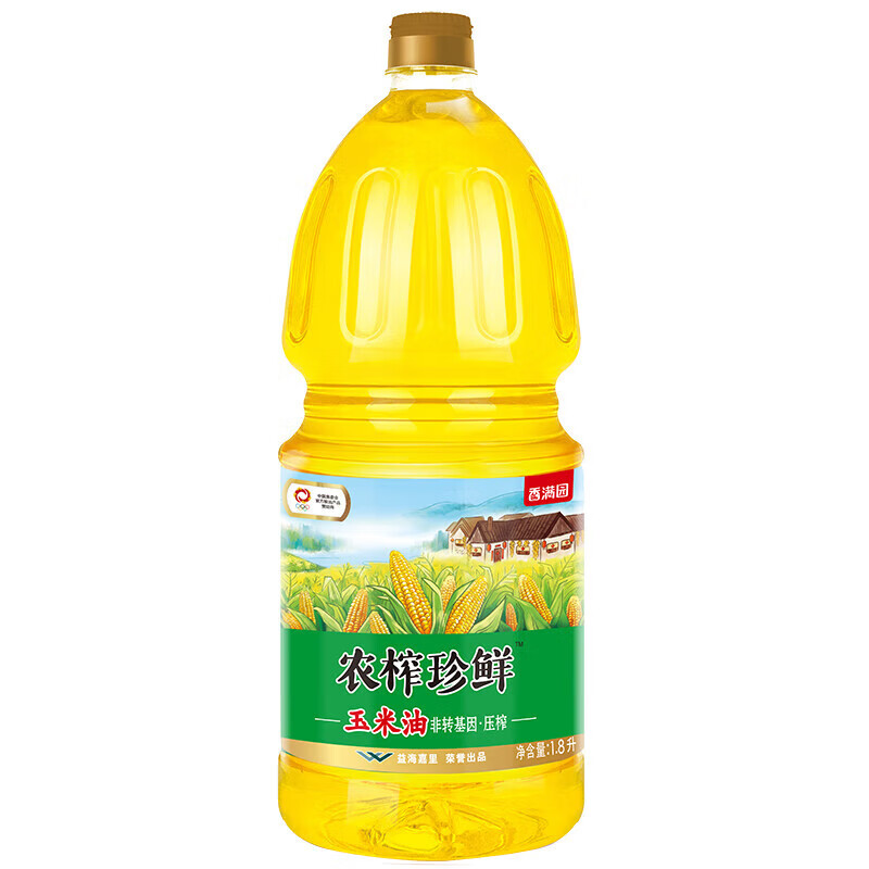 香满园 食用油 农榨珍鲜玉米油1.8L×2礼盒高清大图