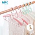 茶花(CHAHUA)咪萌衣架宝宝婴儿衣架子干湿两用衣撑可伸缩衣挂子3只绿色_817
