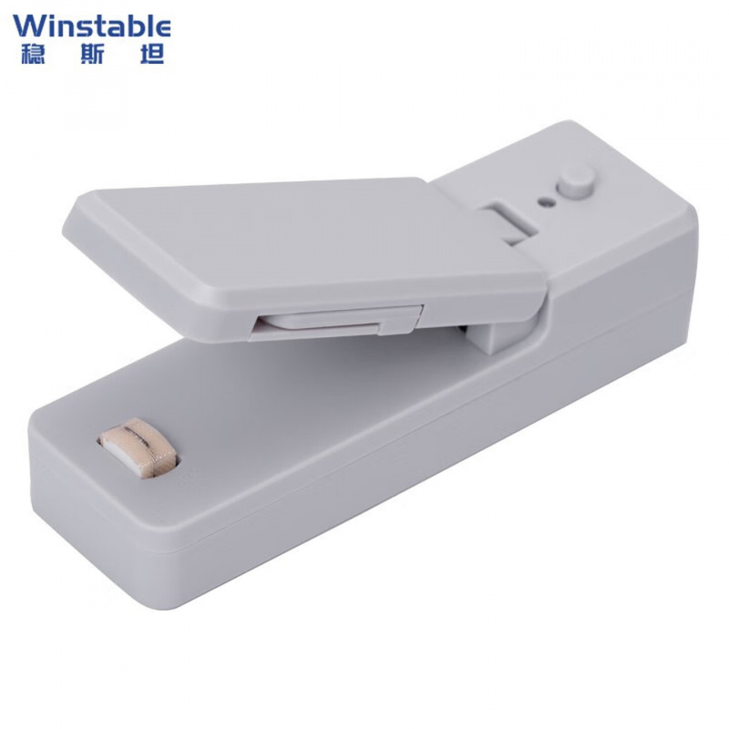 稳斯坦 W699 USB充电式磁吸封口机 便携式食物手压机零食塑料袋热封机密封机 灰色