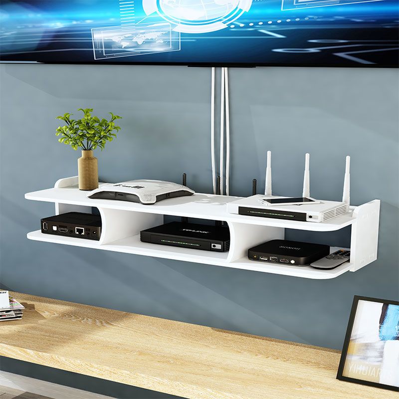 机顶盒架置物架路由器客厅电视墙上卧室壁挂收纳架整理搁板免打孔30cm