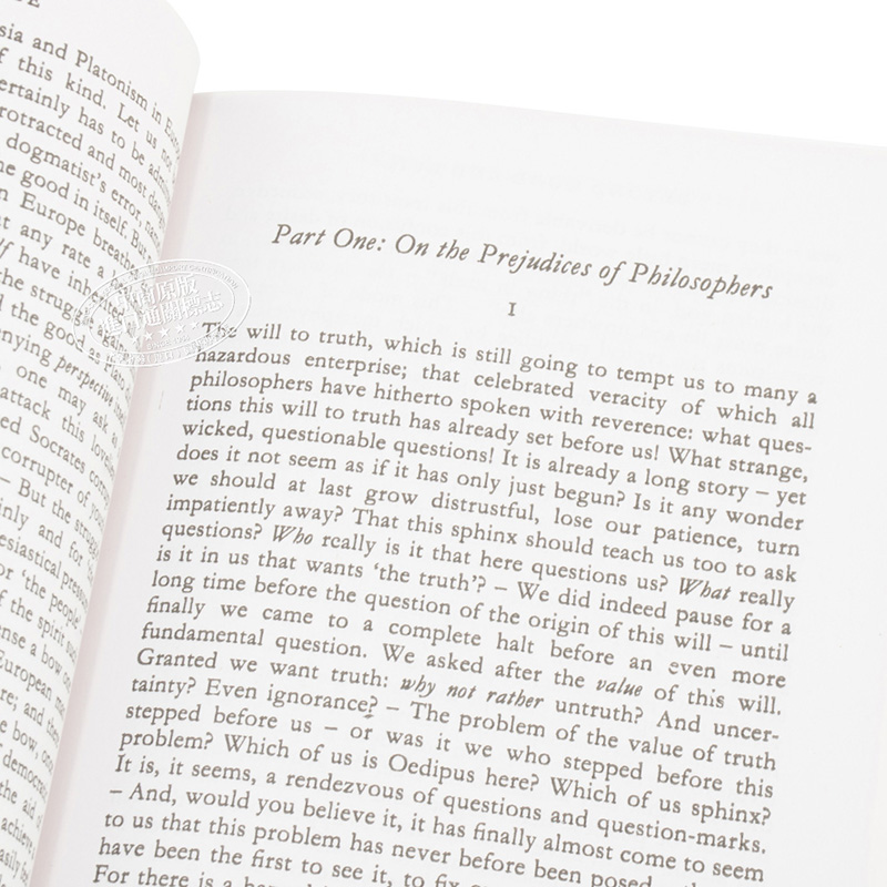 [正版]中商原版善恶的彼岸英文原版 Beyond Good and Evil 尼采 世界经典哲学文学书系 西方大师的智高清大图