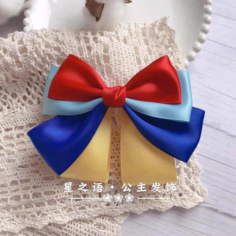 款 白雪公主蝴蝶结【a款1个】 迪士尼白雪公主系列蝴蝶结飘带发夹边夹