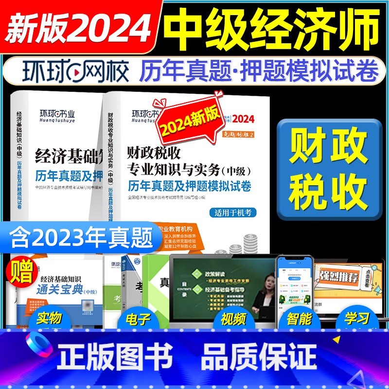【财税+基础】历年真题+模拟+宝典+押题 【正版】环球网路学院中级经济师2024年历年真题试卷题库2024经济基础知识人