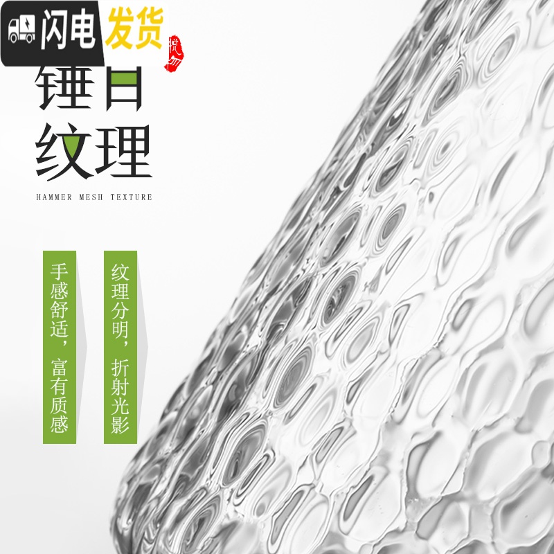 三维工匠手工耐热玻璃茶具锤纹茶杯可高温玻璃杯防爆凉水杯凉杯杯子 星空把杯单只220高清大图