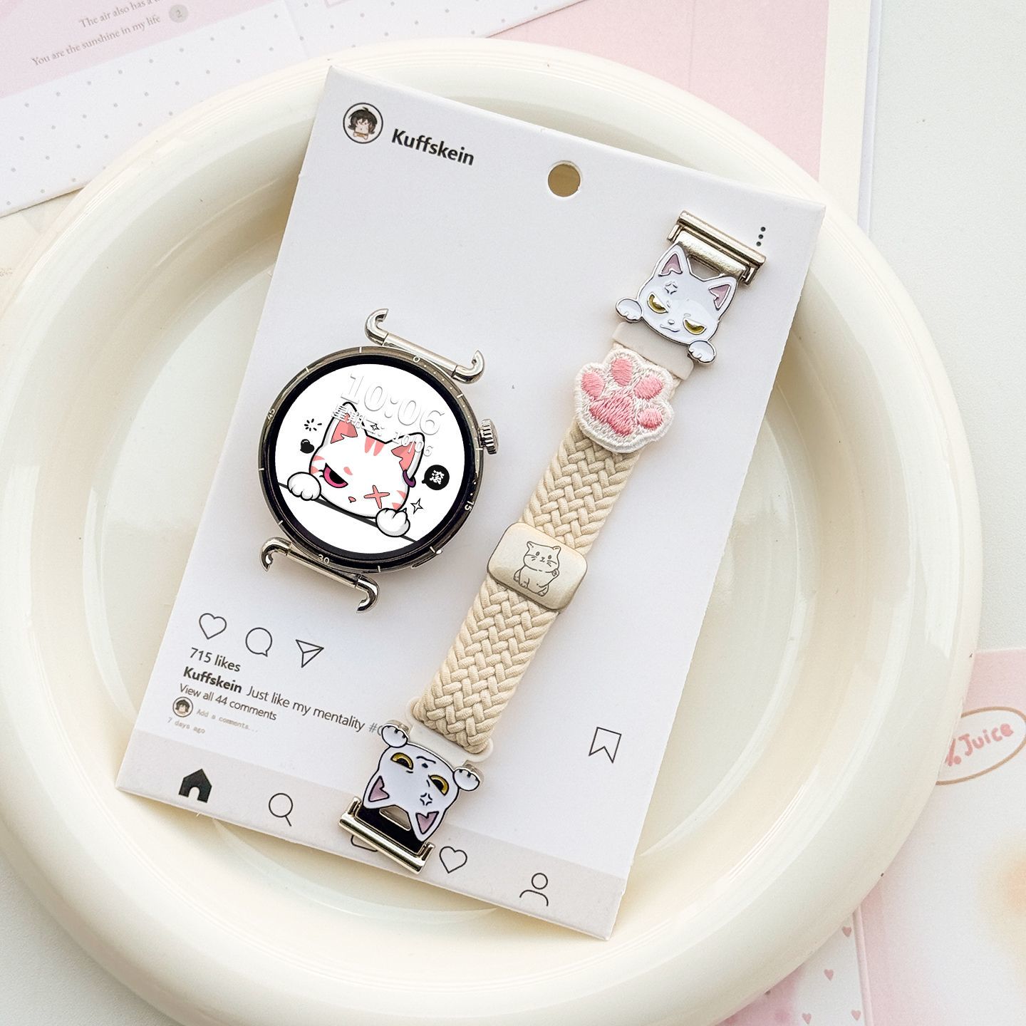 〔幸运招财猫〕适用华为gt6表带3139G 星光白 20