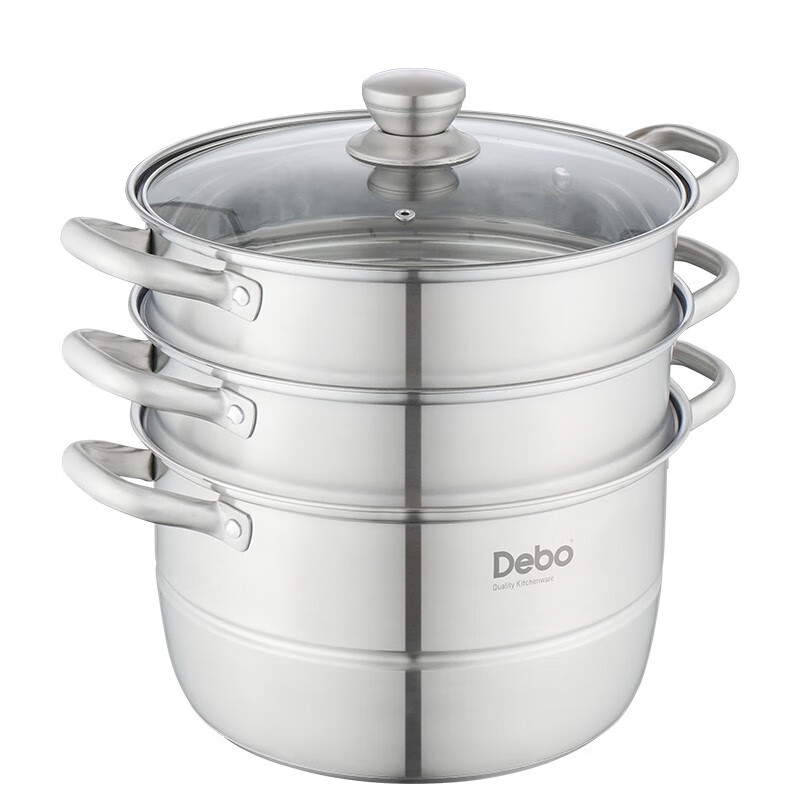 (顺丰发货)德铂(Debo)沃斯堡304不锈钢三层蒸锅28cm DEP-775高清大图